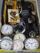 Nine carat gold cased vintage lady's wristwatch with other lady's and gent's wristwatches along with