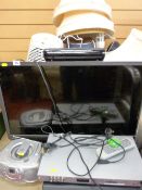 Toshiba LCD TV and parcel of home entertainment equipment and a parcel of lamps, shredders etc E/T
