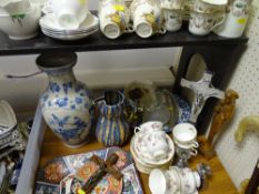 Large parcel of mixed porcelain including Staffs teasets, miscellaneous religious items, walking