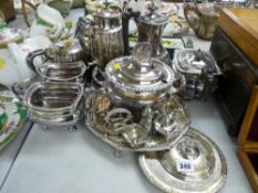 Nice selection of EP ware including a four piece teaset and a quality sauce tureen and cover