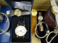 Collection of lady's and gent's wristwatches and a vintage Rotary watch box