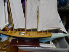 Two model pond yachts
