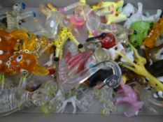 Collection of glass, pottery and other composition animals