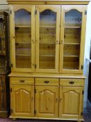 Maple Waring of London modern heavy pine triple glazed door sideboard