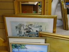 Parcel of paintings, prints and mirrors