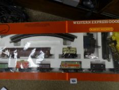 Boxed Hornby Western Express goods set
