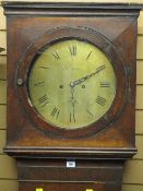 Vintage longcase clock with brass dial, maker Rob Jones, Ruthin (no pendulum or weights)