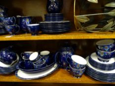 Comprehensive parcel of Denby 'Baroque' colourful tableware and a metal lampshade