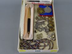 Parker 61 fountain pen in original box, an unmarked Second World War Defence medal, a Victoria