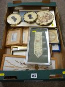 Box of framed pictures and prints