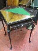 Antique envelope foldover single drawer card table