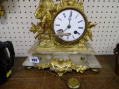 Ormolu and mineral based decorative mantel clock