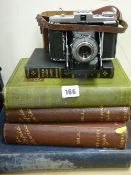 Zeiss Icon vintage 'Made in Germany' camera with case and quantity of vintage books including two