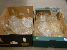 Two boxes of glassware