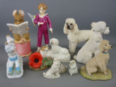 Royal Worcester figurine 'The Parakeet' (A/F) and a parcel of other cabinet ornaments