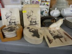 Collection of composition Alaska/animal bookends and similar, Bob Dale, Doug Linstrand etc