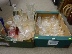 Two boxes of glassware
