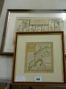 Maps - John Cowley, South Caernarfonshire 1744, 17 x 15 cms and Thomas Gardner, road map Welshpool