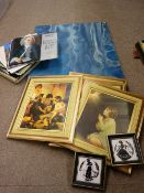 Parcel of classical vinyl records and a parcel of framed prints etc