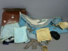 Tray of Masonic items including silver badge etc