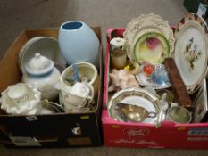 Two boxes of miscellaneous household items, china and EPNS ware