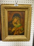 Framed Continental icon, 20 x 14 cms