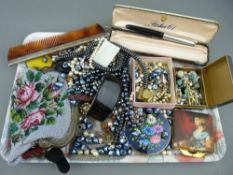 Parcel of costume jewellery, purses etc
