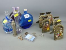 Parcel of collectable glassware, decorative door knockers etc