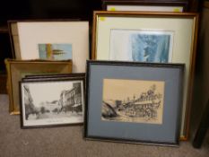 Large parcel of paintings and prints including vintage oiliograph, VINCENT VAN GOGH print, vintage