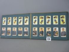 Album of vintage cigarette cards, military etc