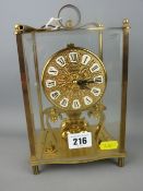 West German brass anniversary clock with key