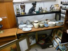 Large parcel of miscellaneous items including decorative porcelain, Staffs dinnerware, parcel of