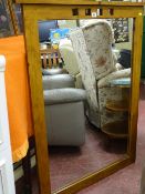 Large antique pine style mirror 83 x 116 cms