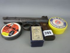 Webley MkI air pistol (1920s) and pellets