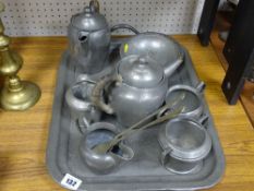 Pewter tray with good pewter contents