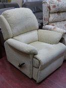 Modern manual reclining light upholstered armchair