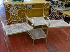 Modern metal white finished garden duet seat