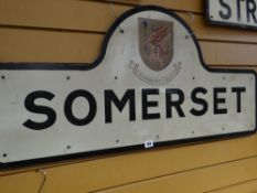 A county border sign for Somerset