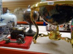 A modern terrestrial globe believed by QVC, a vintage continental globe and a Mamod 'donkey
