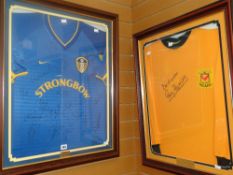 A framed display cased Gary Plumly, Newport County AFC European cup winner's cup quarter final
