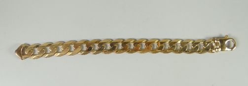 A 9ct yellow gold gent's chunky bracelet, marked 375, 63gms Please note: weights and measurements