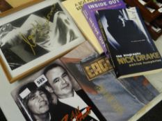 Collection of assorted biographies incl. Nick Drake, Status Quo, Pink Floyd, some signed, together