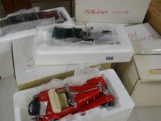 Collection of boxed Franklin Mint model cars including Jaguar SS100, Rolls Royce Silver Ghost,