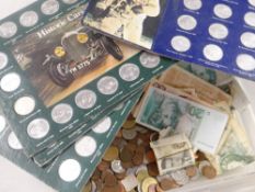 Tub of GB coins and notes