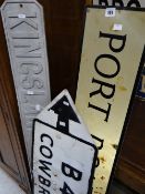 Street signs for Port Road West and B4266 Cowbridge ETC