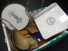 A tub of weighing equipment and parts