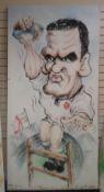 N J DAVIES very large oil on canvas - Martin Johnson, former England rugby captain, signed by the