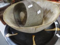 Three items of studio pottery