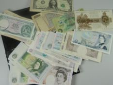 Assorted GB and foreign bank notes to include George V £1 white bank note no.196616 together with £