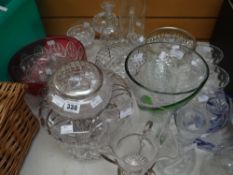 Collection of various glassware, bowls, jugs